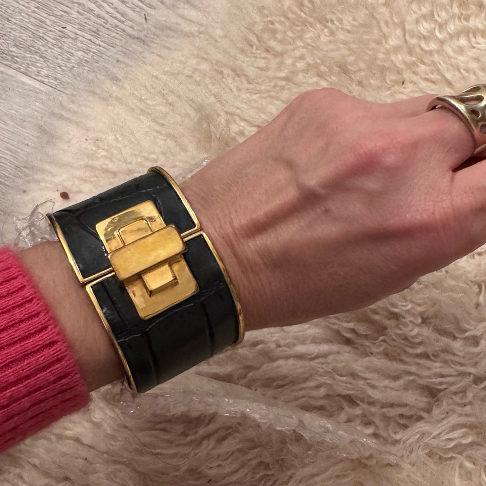 BCBGMaxAzria Gold and Black Cuff bracelet